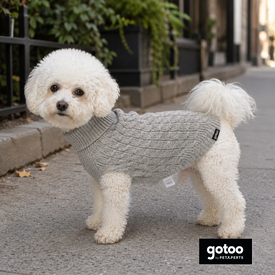 Gotoo Camisola de Malha Cinzenta para c&atilde;es