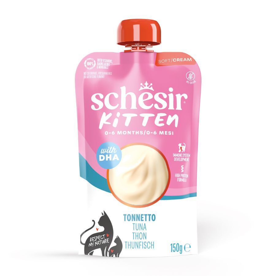 Schesir Comida h&uacute;mida de atum em creme para gatinhos, , large Imagem n&uacute;mero 1