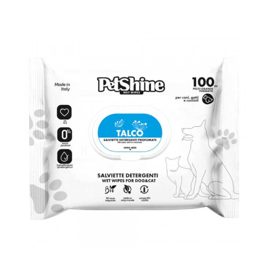 PetShine Toalhetes H&uacute;midos Talco para c&atilde;es - Pack Econ&oacute;mico, , large Imagem n&uacute;mero 1
