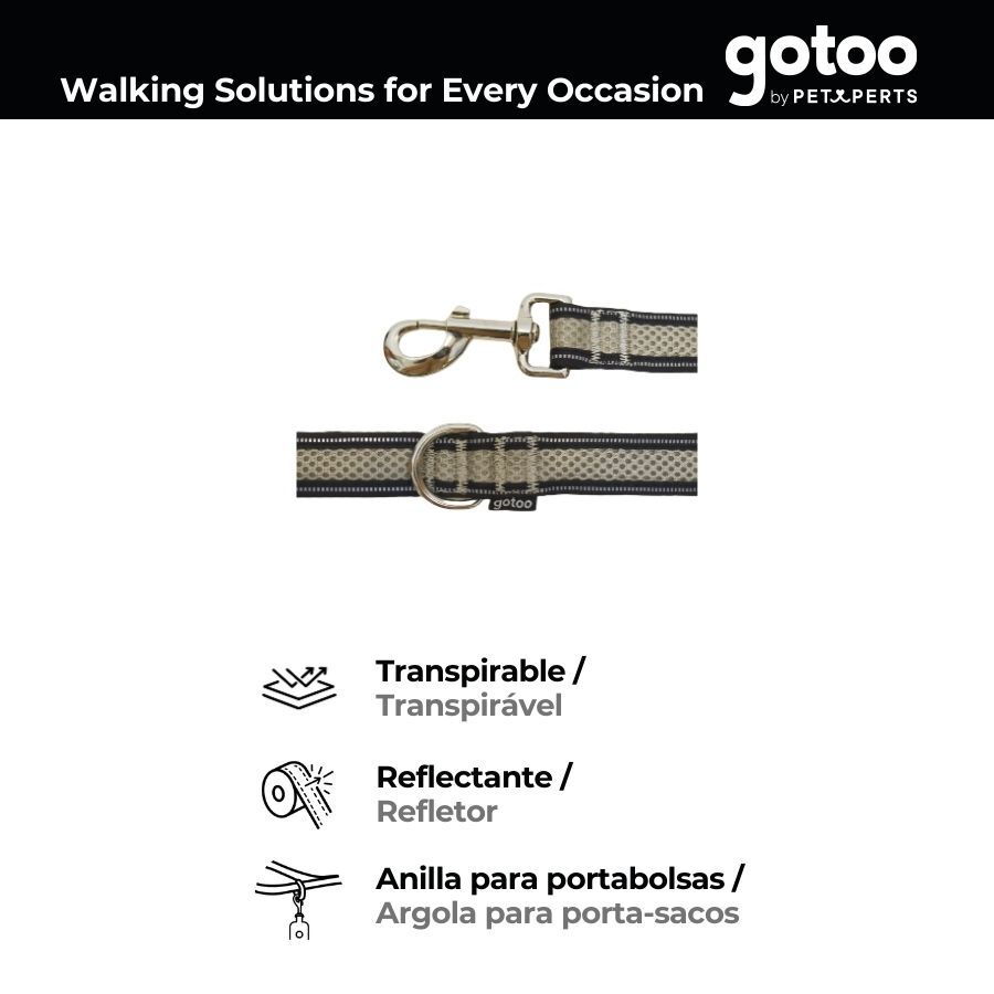 Gotoo Trela mesh cinza refletora para c&atilde;es, , large Imagem n&uacute;mero 4