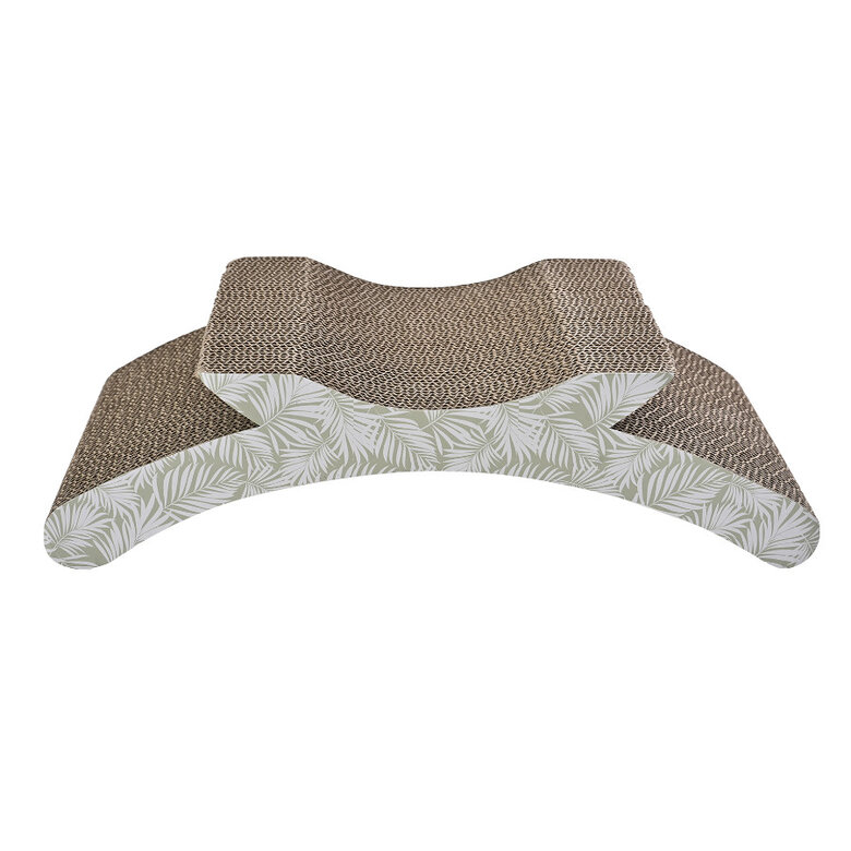 Leeby Remy Rocker arranhador de cartão horizontal com padrão de folhas para gatos,  Imagem número 3 Leeby Remy Rocker arranhador de cartão horizontal com padrão de folhas para gatos, , large Imagem número 3