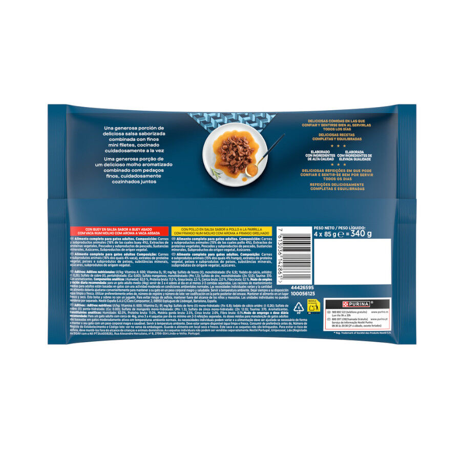 4 saquetas x 85 g Purina Gourmet Perle Frango e Boi saquetas em molho para gatos, , large Imagem n&uacute;mero 4