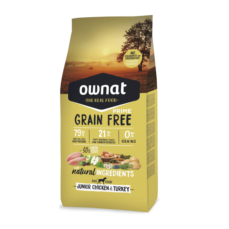 Ownat Junior Prime Grain Free Frango e Peru ração para cães,  Imagem número 1 Ownat Junior Prime Grain Free Frango e Peru ração para cães, , large Imagem número 1