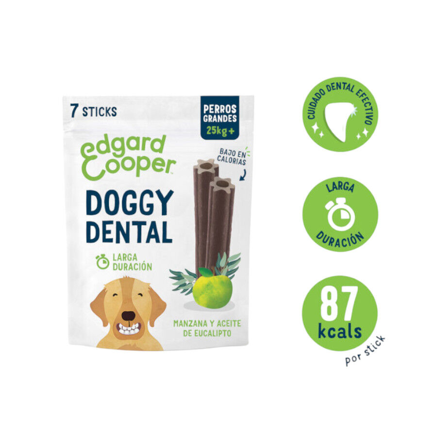 7 sticks Edgard y Cooper Snacks Dent&aacute;rios Adult Large Ma&ccedil;&atilde; e Eucalipto para c&atilde;es, , large Imagem n&uacute;mero 2