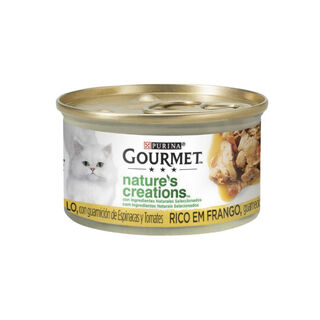 Purina Gourmet Nature’s Creations Mini Filetes de Frango lata para gatos