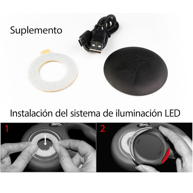 Flexi Lanterna de Luz Led Preta para trelas de cães,  Imagem número 4 Flexi Lanterna de Luz Led Preta para trelas de cães, , large Imagem número 4