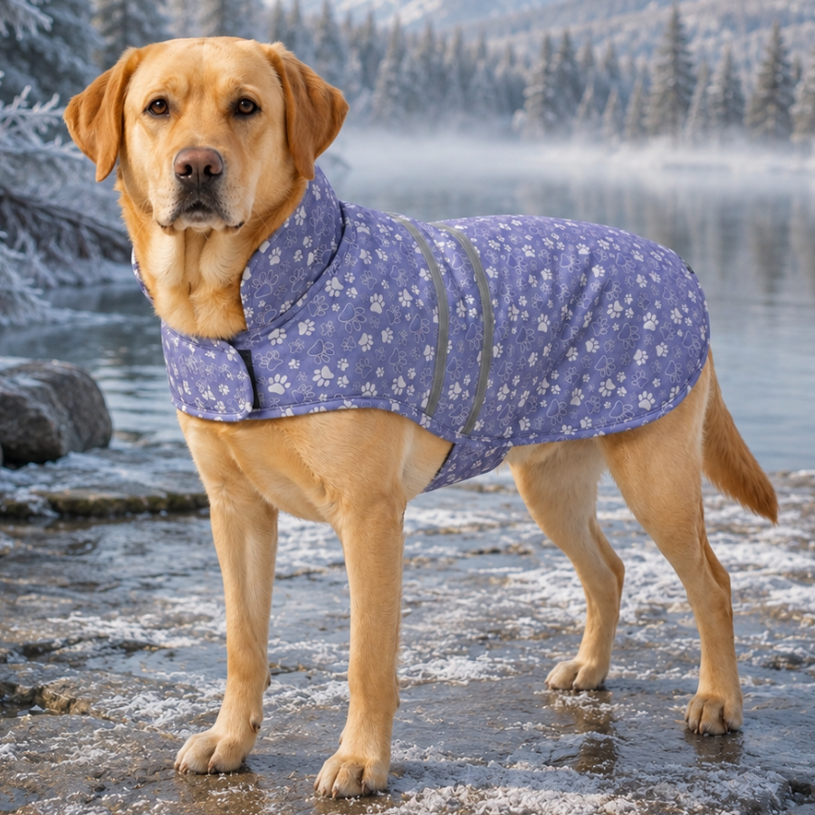 Gotoo Capa de Chuva com Padr&atilde;o de Pegadas para c&atilde;es, , large Imagem n&uacute;mero 1