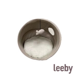 Leeby Cama igloo cinza para gatos