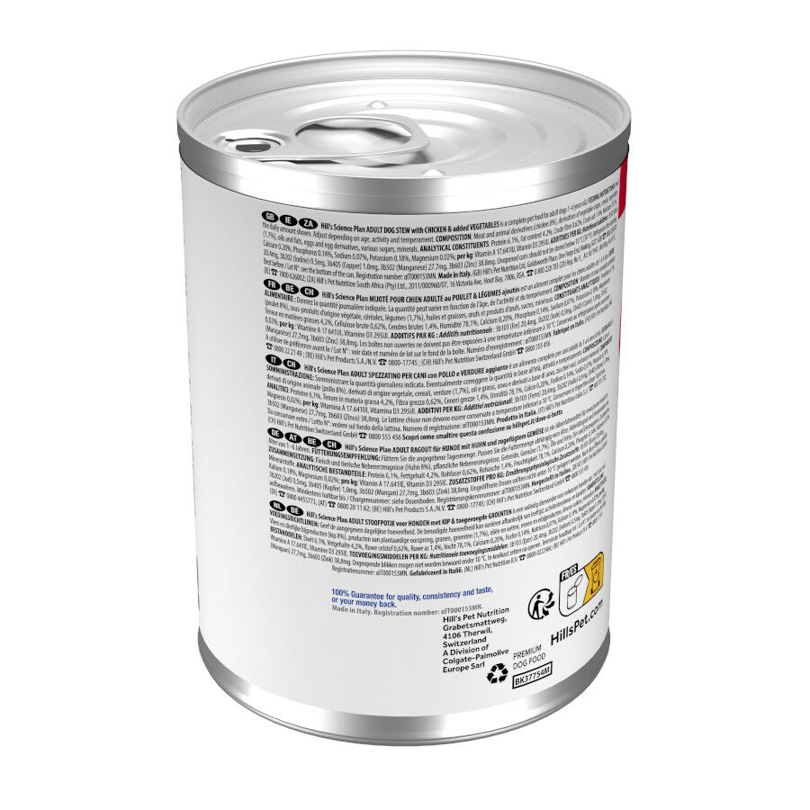 363 g Hill's Science Plan Adult Comida h&uacute;mida de Frango e Legumes para c&atilde;es, , large Imagem n&uacute;mero 7