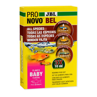 JBL Pronovo Bel Flakes Conjunto de alimentos para reprodução de bebês para frituras de peixes de aquário vivíparos