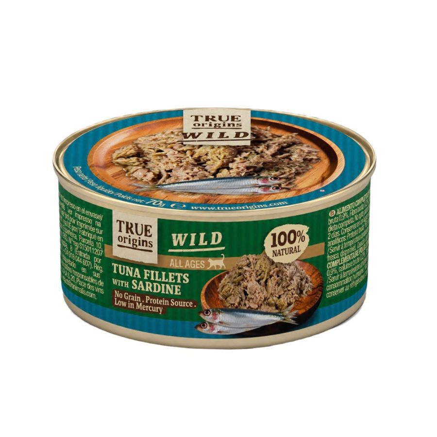 70 g True Origins Wild Comida h&uacute;mida de Atum com Sardinhas para gatos, , large Imagem n&uacute;mero 1
