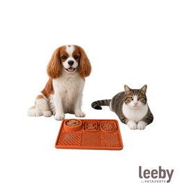 Leeby Tapete de Lamber Laranja para c&atilde;es e gatos