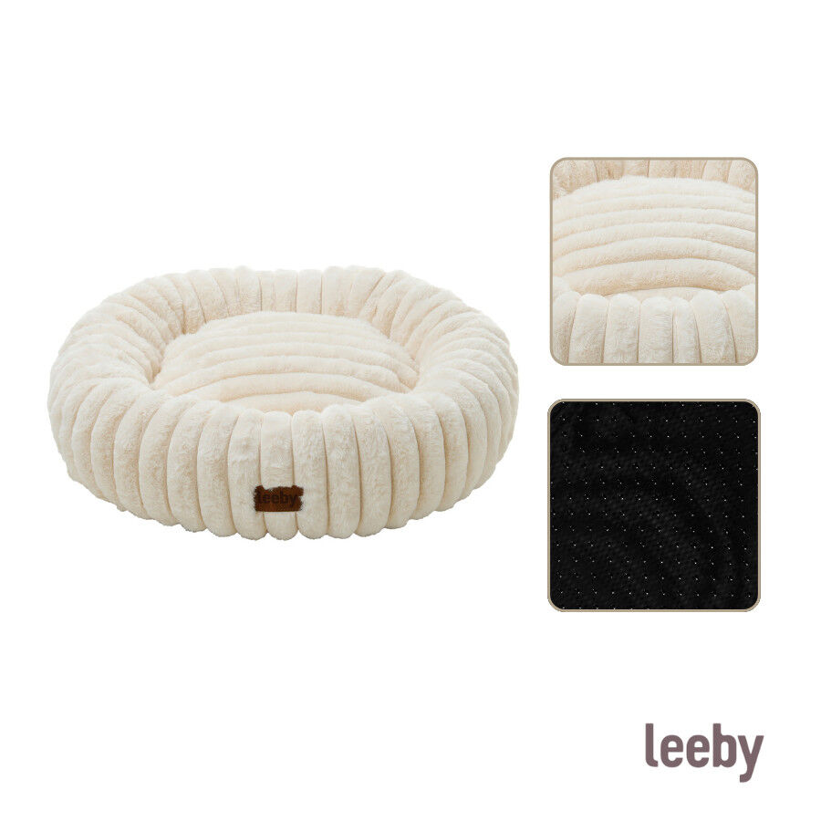 Leeby Sof&aacute; Donut em Bombazine Creme para gatos, , large Imagem n&uacute;mero 5