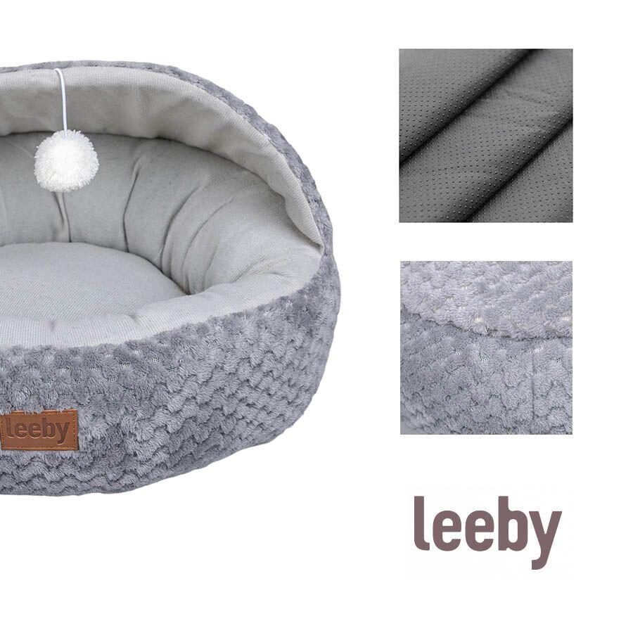 Leeby Alcofa Cinzenta e Branca com Brinquedo para gatos, , large Imagem n&uacute;mero 3