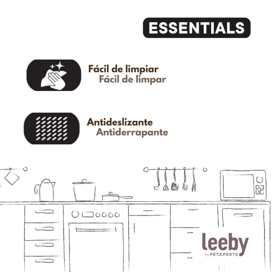 Leeby Comedouro Antiderrapante Castanho em A&ccedil;o Inoxid&aacute;vel para gatos, , large Imagem n&uacute;mero 5