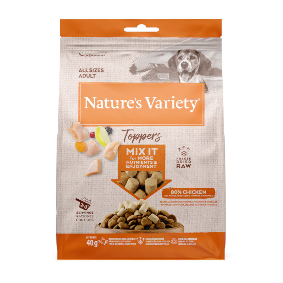40 g Nature's Variety Toppers Frango Liofilizado para c&atilde;es, , large Imagem n&uacute;mero 1