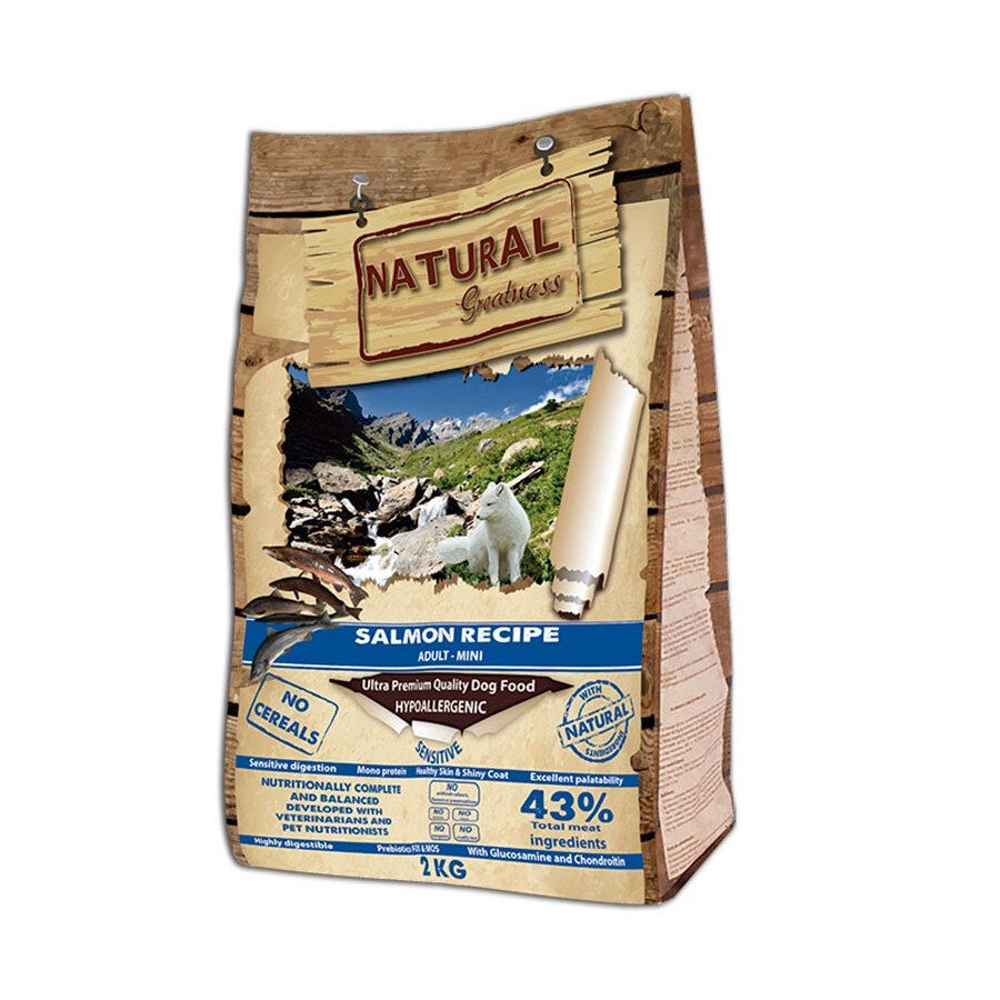 2 kg Natural Greatness Mini Sensitive Ra&ccedil;&atilde;o de salm&atilde;o para c&atilde;es, , large Imagem n&uacute;mero 1
