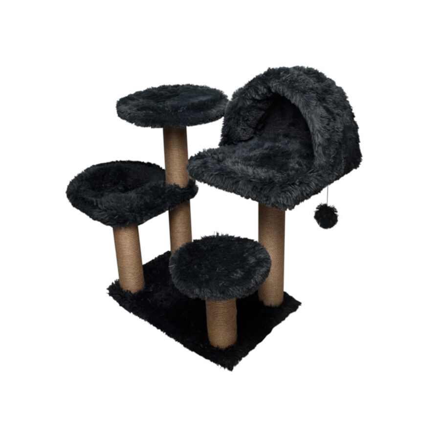 Catshion Katy &Aacute;rvore Arranhador com Gruta Cinzento para gatos, , large Imagem n&uacute;mero 1