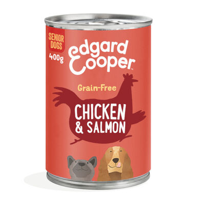 Lata Edgard & Cooper Senior Frango e Salmão lata para cães