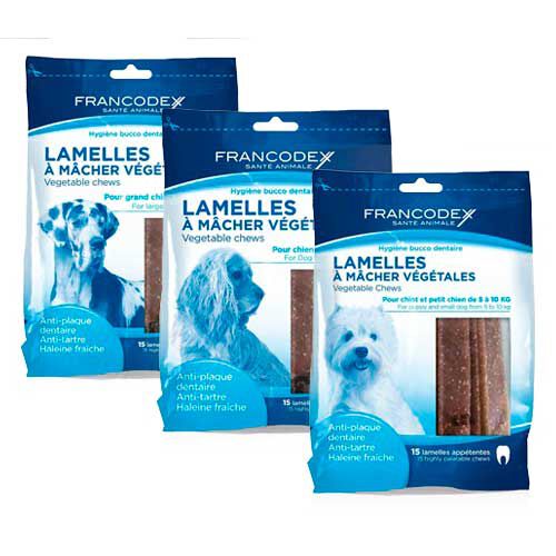 Francodex l&aacute;minas snack dental para perros Imagem n&uacute;mero 1