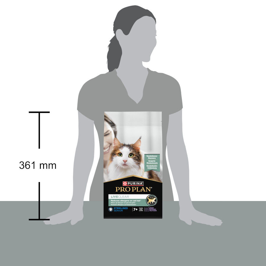 1.4 kg Pro Plan Live Clear Sterilized Ra&ccedil;&atilde;o Turkey para gatos idosos, , large Imagem n&uacute;mero 2