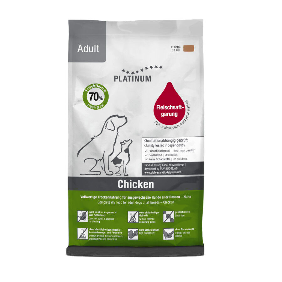 2 x 5 kg Dingonatura Platinum Frango ra&ccedil;&atilde;o para c&atilde;es Pack poupan&ccedil;a!, , large Imagem n&uacute;mero 1