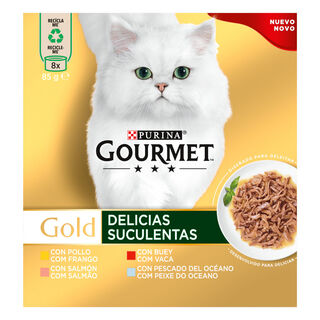 Gourmet Gold Delicias Suculentas Multipack de Paté Mistos para gatos