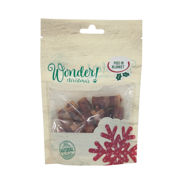 80 g Wonder Christmas Salsichas de Natal enroladas em bacon para cães,  Imagem número 1 80 g Wonder Christmas Salsichas de Natal enroladas em bacon para cães, , large Imagem número 1