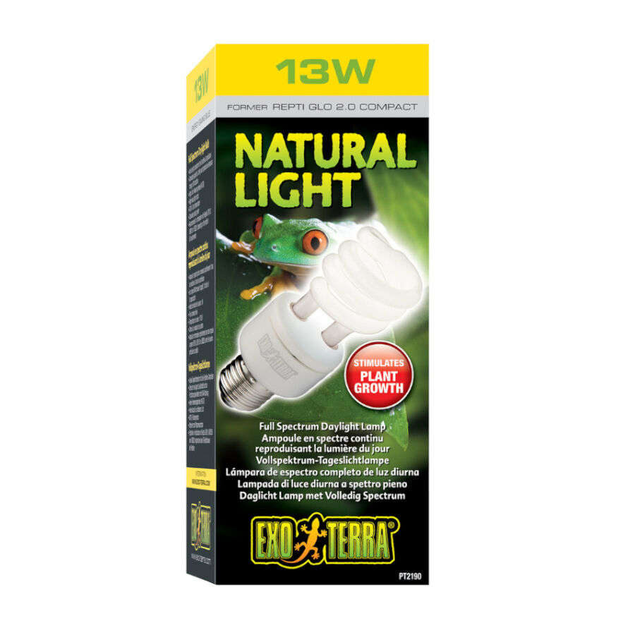 L&acirc;mpada Natural Light Exo Terra de Baixo Consumo UVA para Terr&aacute;rio, , large Imagem n&uacute;mero 1