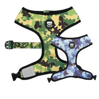 Dukier Camo reversível militar arnês para cães