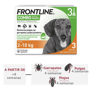 Frontline Combo Spot On Pipetas Antiparasitárias para cães 2 -10 kg