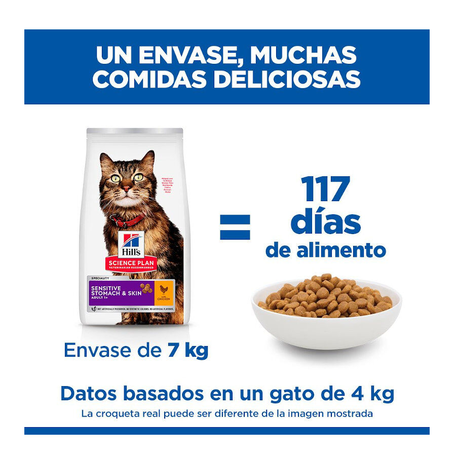 1.5 kg Hill's Adult Science Plan Sensitive Stomach Frango ra&ccedil;&atilde;o para gatos, , large Imagem n&uacute;mero 6