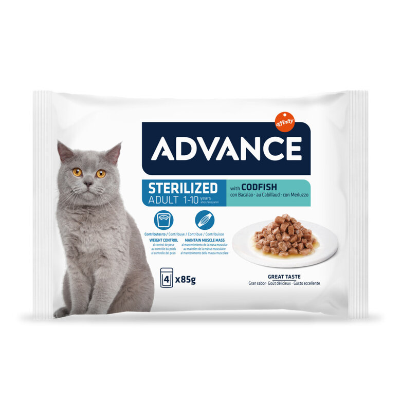 Advance Sterilized Adult Bacalhau saquetas para gatos, , large image number null