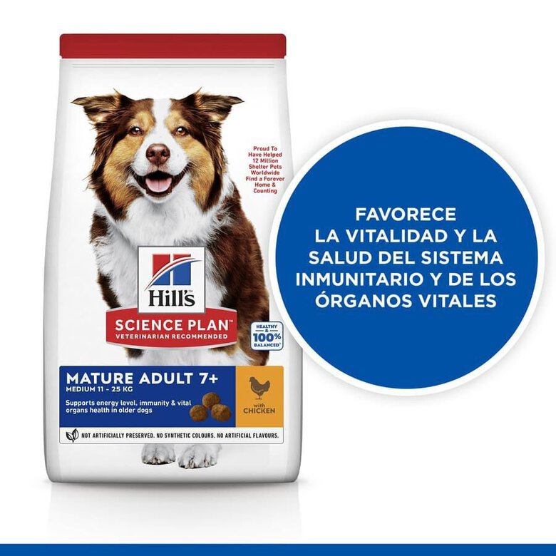 14 kg Hill's Science Plan Medium Mature Adult Frango ração para cães,  Imagem número 3 14 kg Hill's Science Plan Medium Mature Adult Frango ração para cães, , large Imagem número 3