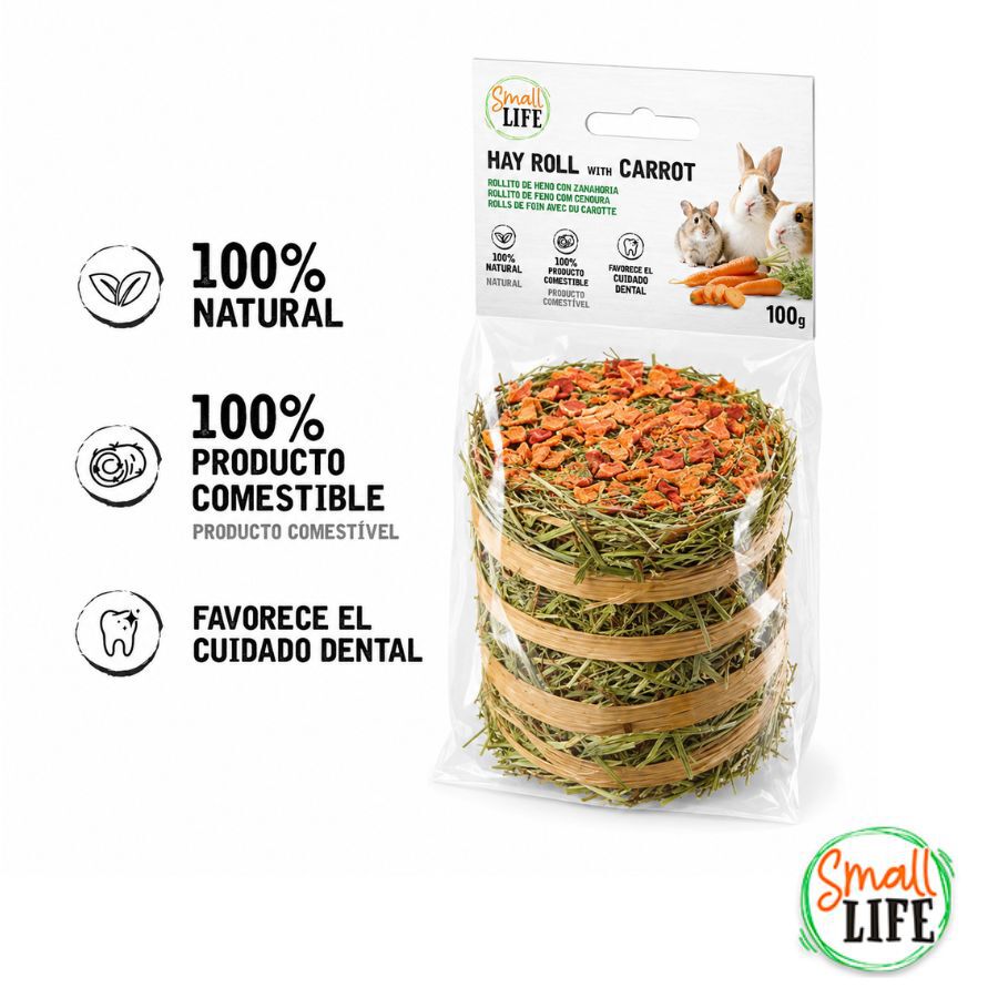 100 g Small Life Rolo de Feno com Cenoura Snack para roedores e coelhos, , large Imagem n&uacute;mero 2