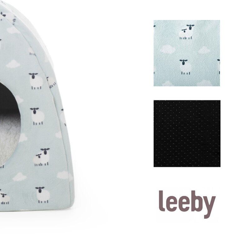 Leeby Igloo amov&iacute;vel branco com ovelhas para gatinhos, , large Imagem n&uacute;mero 5