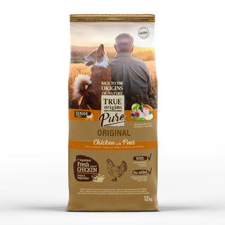 True Origins Pure Senior Frango com Ervilhas Ração para cães