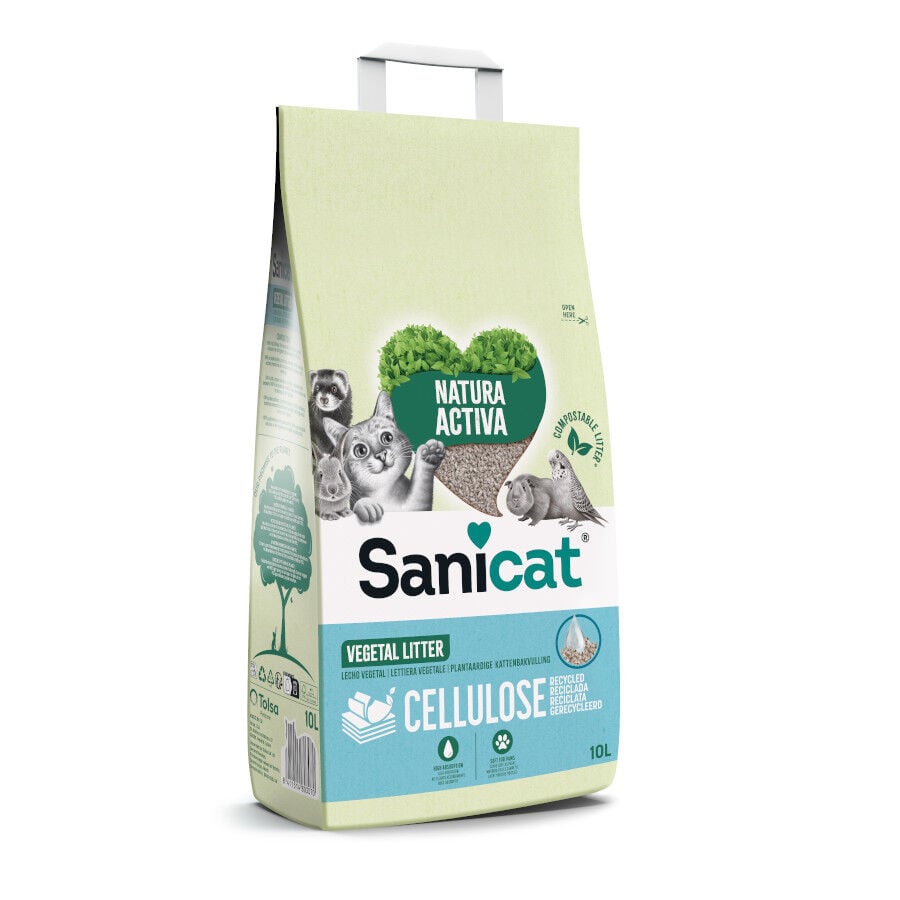 10 L Sanicat Recycled Cellulose Substrato Natural para gatos, , large Imagem n&uacute;mero 1