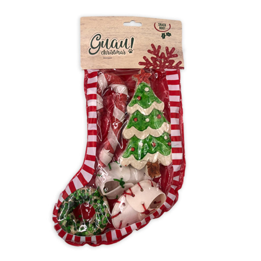 1 ud. Guau Christmas Meia com Bocaditos de Couro para c&atilde;es, , large Imagem n&uacute;mero 1