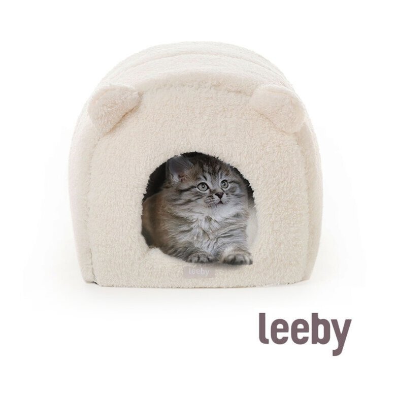 Leeby Igloo amovível em pele de carneiro branca para gatinhos,  Imagem número 2 Leeby Igloo amovível em pele de carneiro branca para gatinhos, , large Imagem número 2