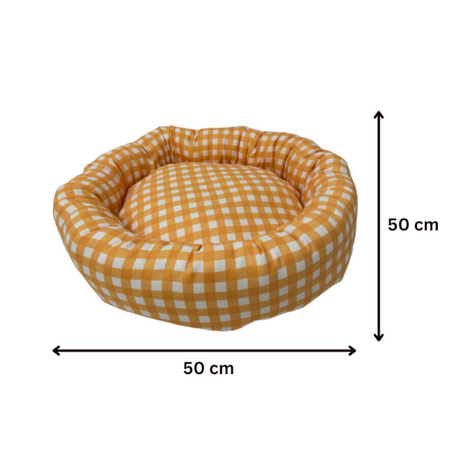 Leeby Cama Donut Vichy Laranja para gatos, , large Imagem n&uacute;mero 4