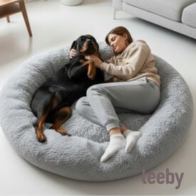 Leeby Cama Donut Anti Stress XXL Cinzenta para pessoas e c&atilde;es