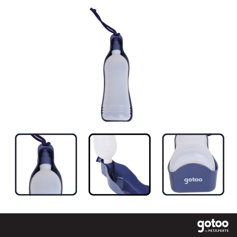 Gotoo Garrafa Bebedouro Port&aacute;til em Pl&aacute;stico Azul para c&atilde;es e gatos, , large Imagem n&uacute;mero 3