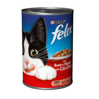 Purina Felix carne de boi e fígado lata para gatos