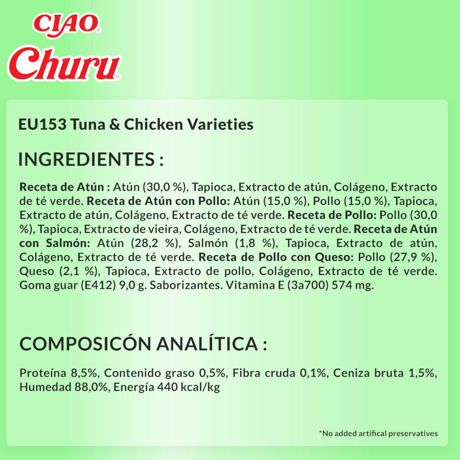 50 saquetas x 14 g Churu Snack Cremoso Variedades de Atum e Frango para gatos, , large Imagem n&uacute;mero 8