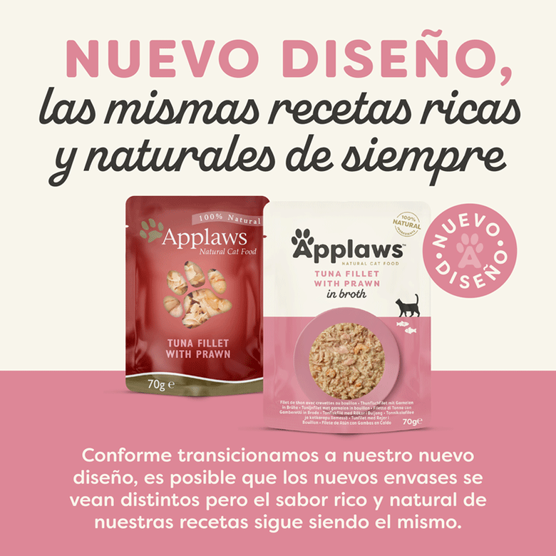 70 g Applaws Atum com Camarões sachê para gatos,  Imagem número 2 70 g Applaws Atum com Camarões sachê para gatos, , large Imagem número 2