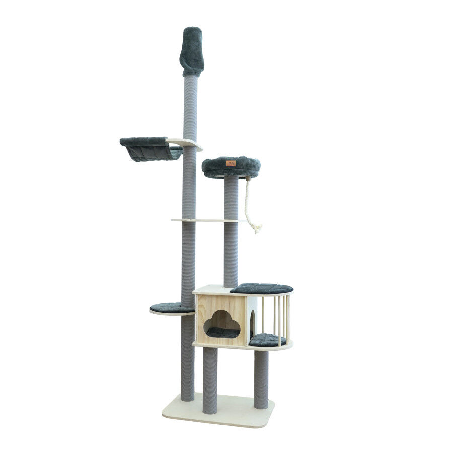 Leeby Cloud Collection torre arranhadora de teto com cama e brinquedo para gatos, , large Imagem n&uacute;mero 1