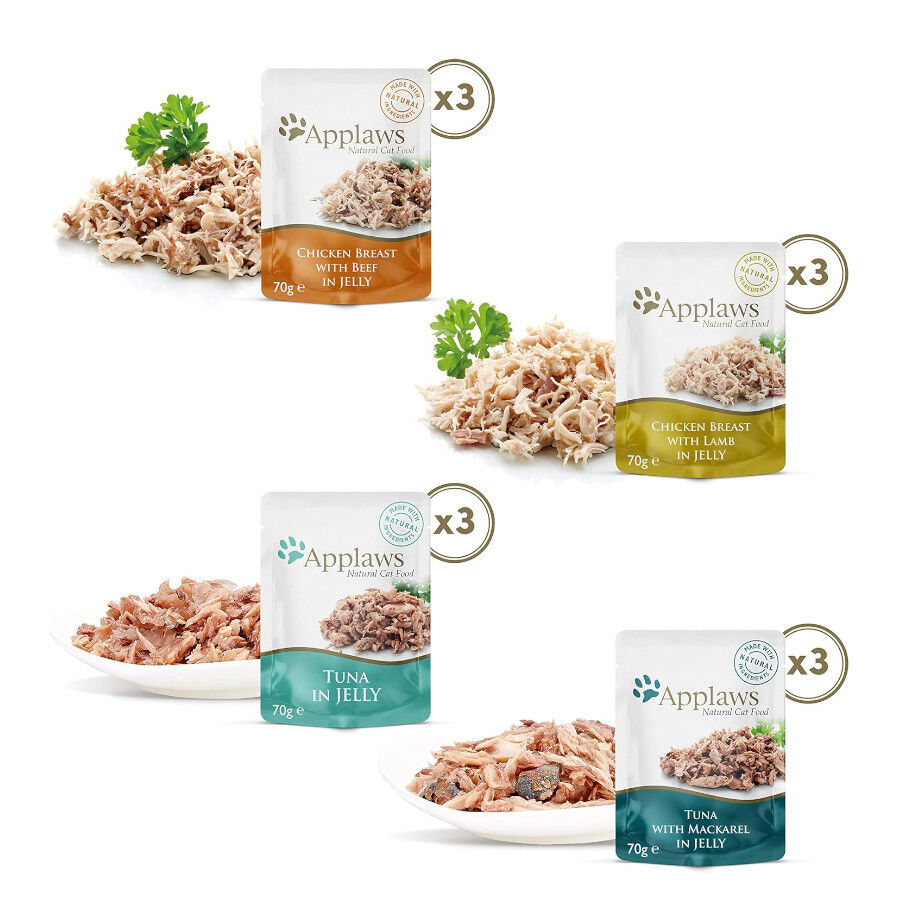 48 saquetas x 70 g Applaws Selection Mix em Gelatina saqueta para gatos - Multipack Pack Poupan&ccedil;a!, , large Imagem n&uacute;mero 2