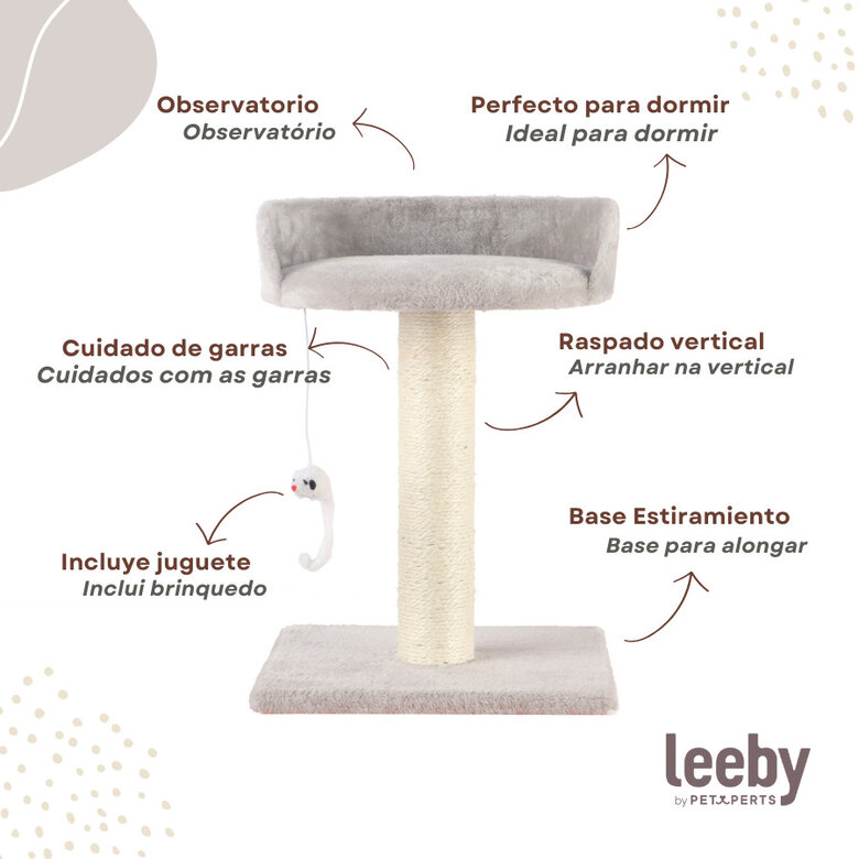Leeby Tigrou arranhador com cama e brinquedo cinzento para gatos,  Imagem número 4 Leeby Tigrou arranhador com cama e brinquedo cinzento para gatos, , large Imagem número 4