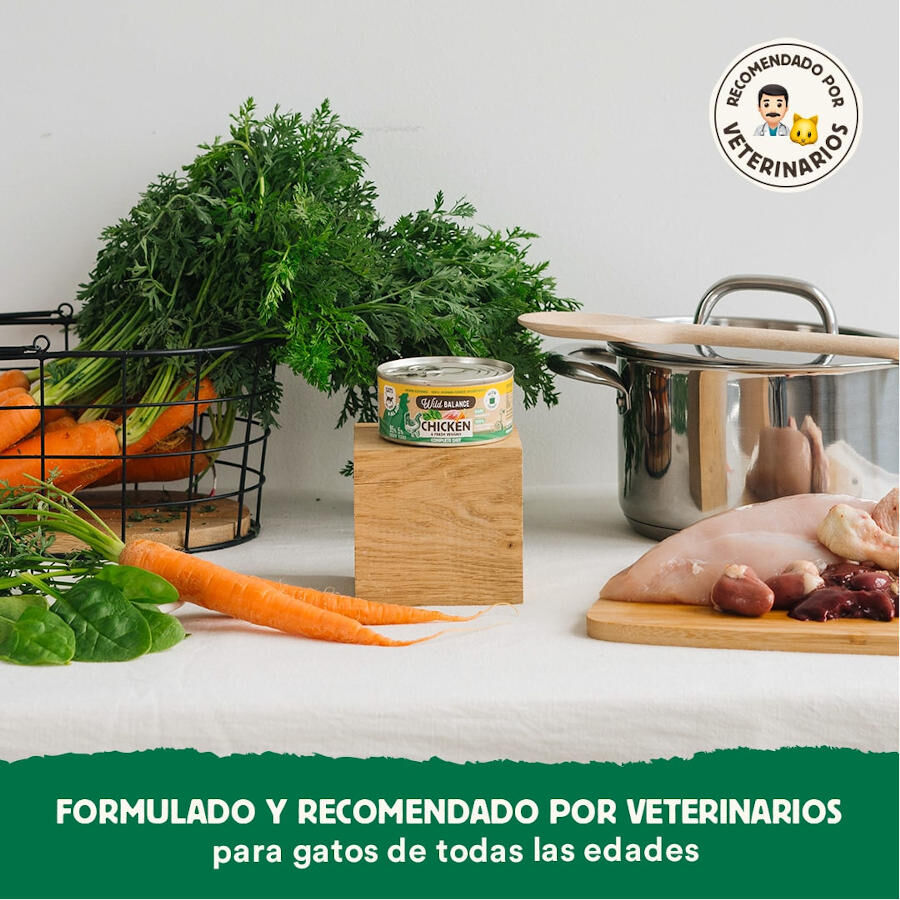 120 g Wild Balance BARF Alimento h&uacute;mido de frango e legumes em lata para gatos, , large Imagem n&uacute;mero 4
